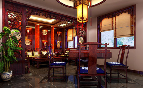 驿城古典中式风格茶楼包间设计装修效果图